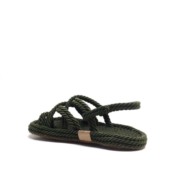 Pino Casual Haki Parmak Arası Kadın Halat İp Sandalet - Resim 3
