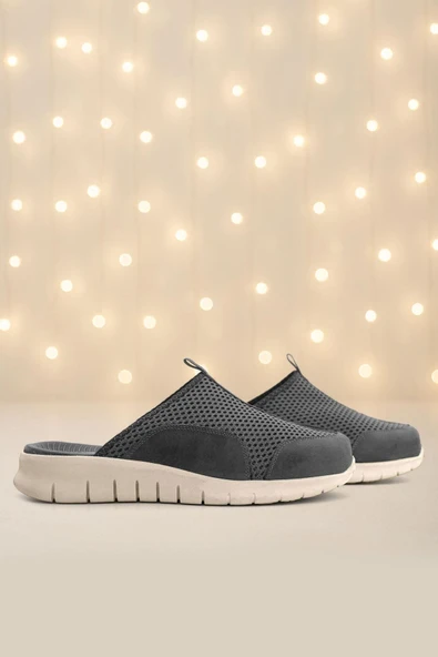 Heep Medikal Koyu Gri Krem Tabanlı Comfort Spor Terlik ürün görseli