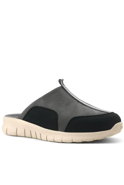 Heep Medikal Hakiki Deri Gri Siyah Krem Tabanlı Comfort Spor Terlik - Resim 2