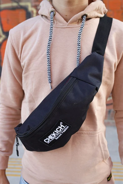 Chekich Siyah Keten Çapraz Erkek Çanta