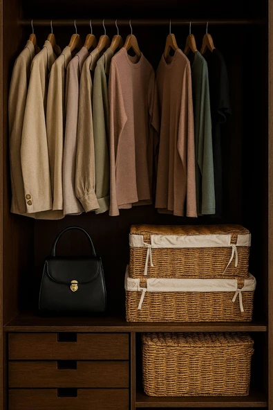 3’lü Lüks Rattan Görünümlü Sepet Seti – Keten Astar, Kapaklı Hasır Saklama Kutusu, Dekoratif Düzenleyici - 4