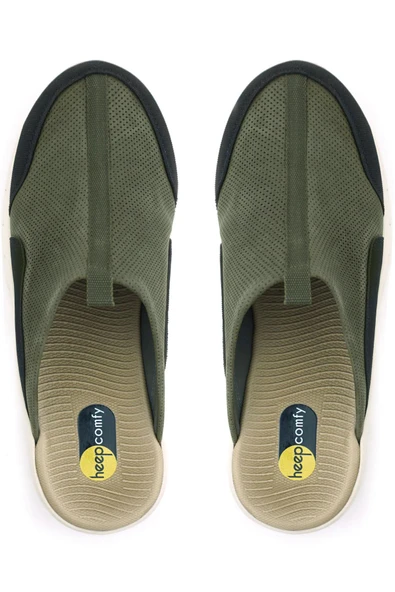 Heep Medikal Hakiki Deri Haki Siyah Krem Tabanlı Comfort Spor Terlik - Resim 10