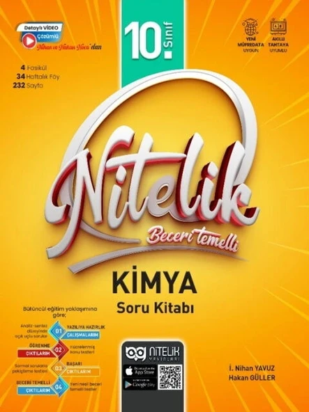 Nitelik 10. Sınıf Beceri Temelli Kimya Soru Kitabı Yeni ürün görseli 1