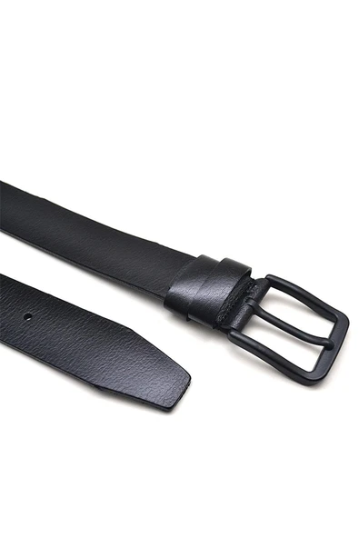 Hakiki Deri Siyah Casual Erkek Kemeri - Resim 2