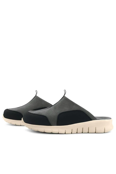 Heep Medikal Hakiki Deri Gri Siyah Krem Tabanlı Comfort Spor Terlik - Resim 6