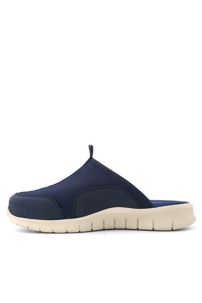 Heep Medikal Hakiki Deri Koyu Lacivert Krem Tabanlı Comfort Spor Terlik - 5