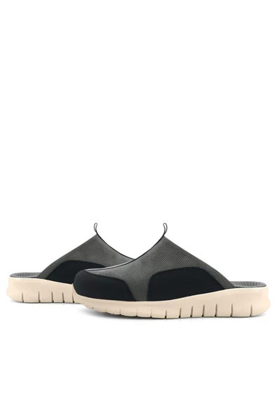 Heep Medikal Hakiki Deri Gri Siyah Krem Tabanlı Comfort Spor Terlik - Resim 8