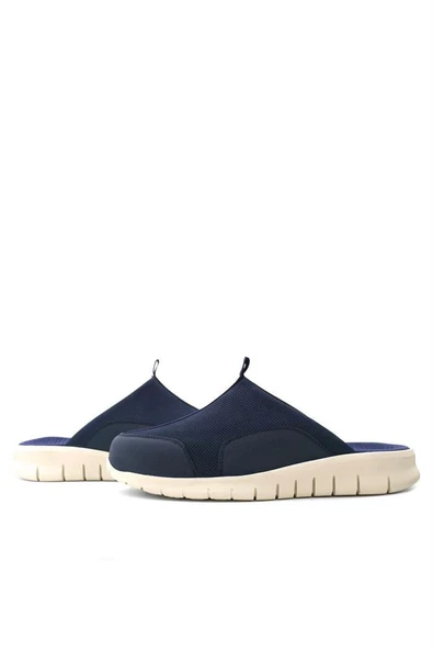 Heep Medikal Hakiki Deri Koyu Lacivert Krem Tabanlı Comfort Spor Terlik - 8