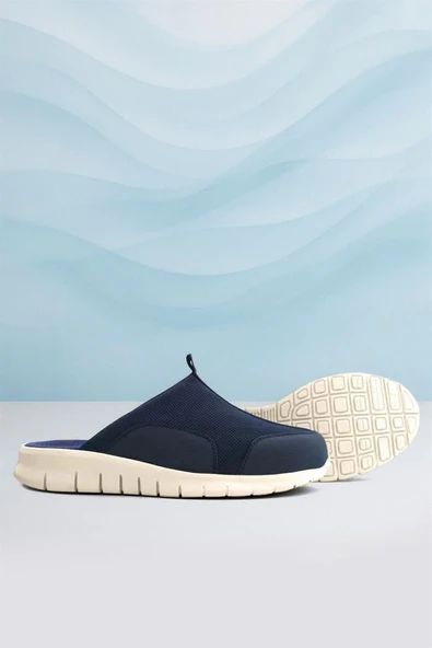 Heep Medikal Hakiki Deri Koyu Lacivert Krem Tabanlı Comfort Spor Terlik - 11