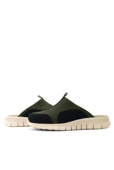 Heep Medikal Hakiki Deri Haki Siyah Krem Tabanlı Comfort Spor Terlik - Resim 8