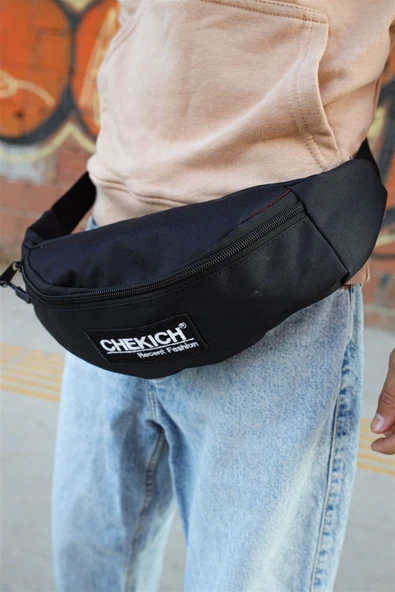 Chekich Siyah Keten Çapraz Erkek Çanta - 2