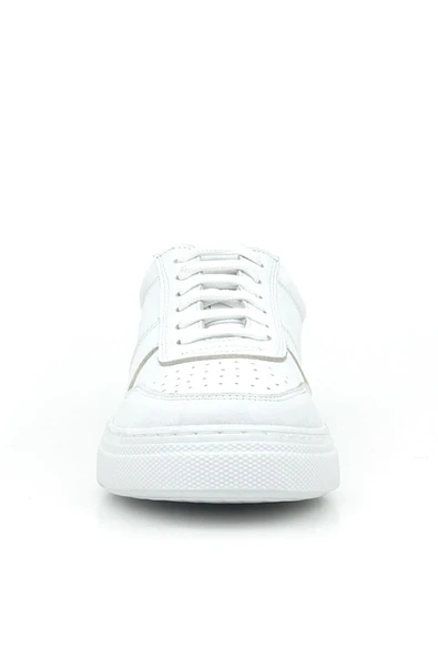 Hakiki Deri Beyaz Günlük Kadın Sneaker Ayakkabı - Resim 3