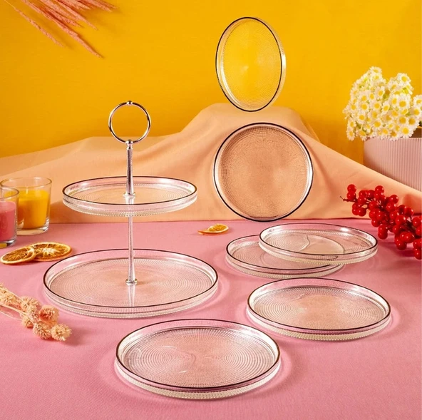 Fecra Loren 7 Parça Servis ve Sunum Seti Siyah Fileli - 3