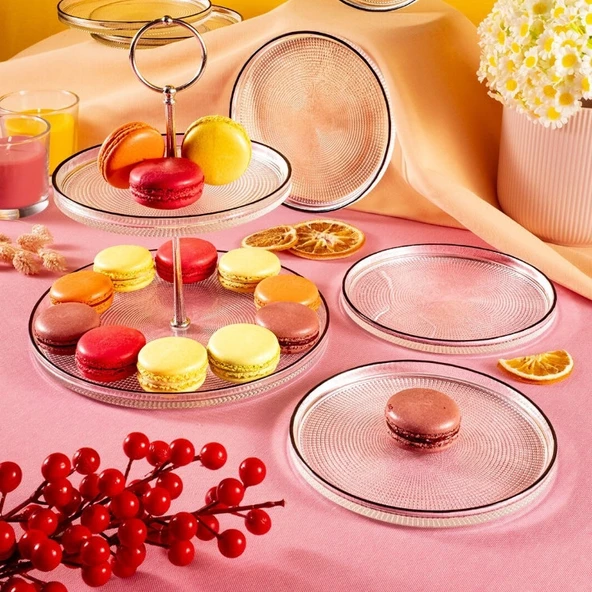 Fecra Loren 7 Parça Servis ve Sunum Seti Siyah Fileli - 2