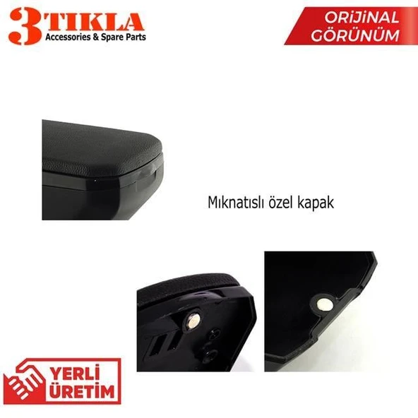 Peugeot 206 2003 Premium HQ Lüks Delmesiz Çelik Ayaklı Siyah Kolçak - Resim 4