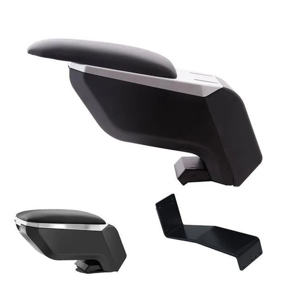 Renault Clio HB 1998-2005 Delmesiz Çelik Ayaklı Gri-Siyah Kolçak Kol Dayama ürün görseli