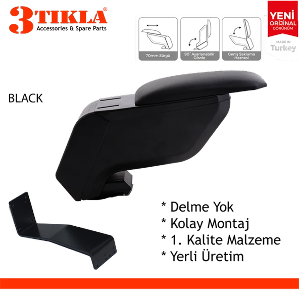 Courier 2019 Camlı Van Delmesiz Çelik Ayaklı Siyah Kolçak Kol Dayama - Resim 2