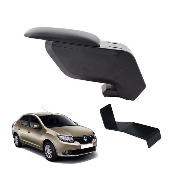 Renault Symbol 2016 Delmesiz Çelik Ayaklı Siyah Kolçak Kol Dayama - Resim 1