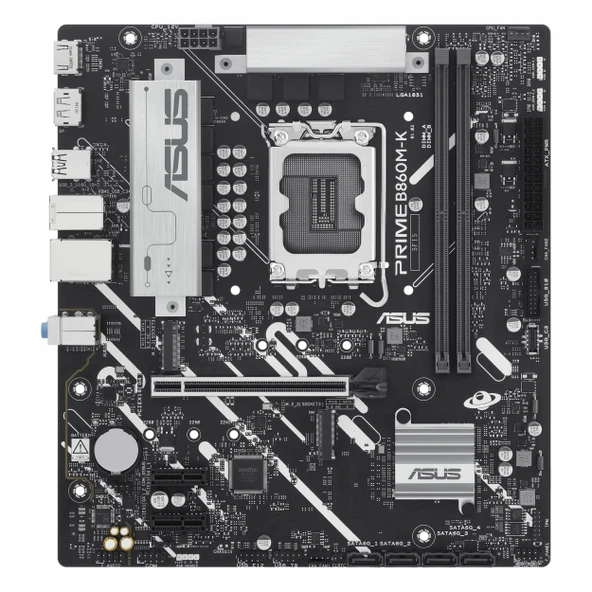 Asus Prime B860M-K DDR5 (8800MHz)OC M.2 HDMI/DP PCIe 4.0 1851P mATX Anakart - Resim 2