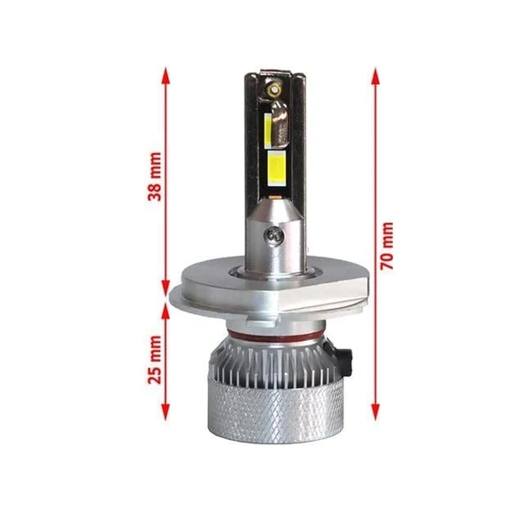 Skoda Fabia II 2007-2014 Far Ampulü  Mini Cosmo Beyaz H4 Mini Led Xenon Şimşek Etkili 15000 Lümen - Resim 3