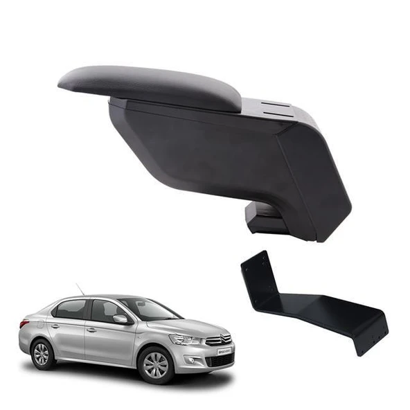 Citroen C-Elysee 2016 Delmesiz Çelik Ayaklı Siyah Kolçak Kol Dayama ürün görseli