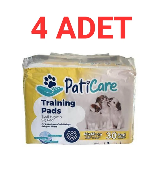 PatiCare Trainingpads Yavru Köpek Tuvalet Eğitim Pedi 60x60cm 30lu Çiş Pedi 4 adet - 3
