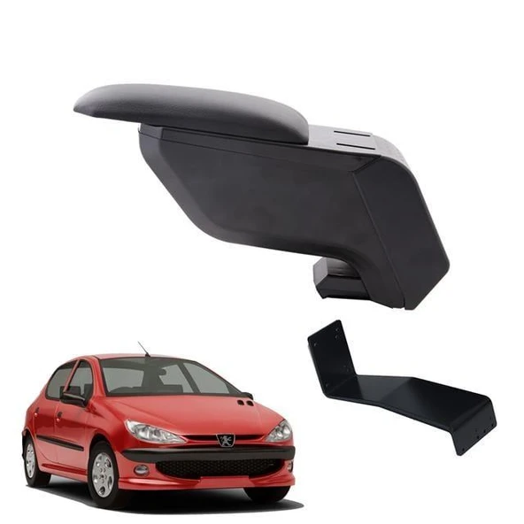 Peugeot 206 2008 Delmesiz Çelik Ayaklı Siyah Kolçak Kol Dayama ürün görseli