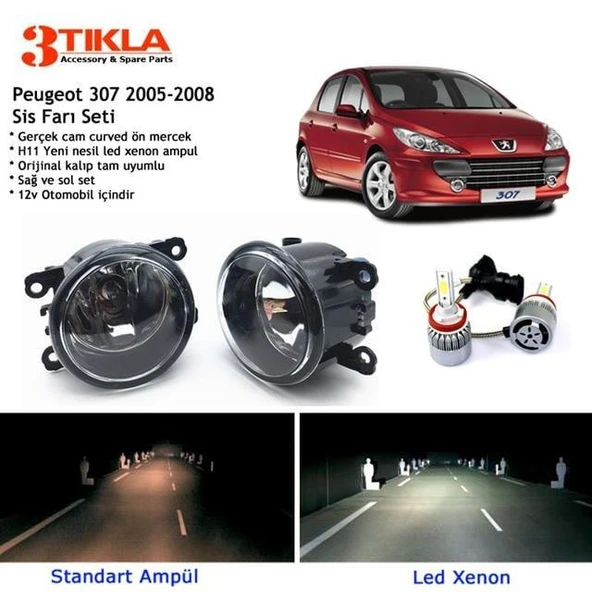 Peugeot 307 2005-2008 Beyaz Led Xenon Sis Farı Seti ürün görseli