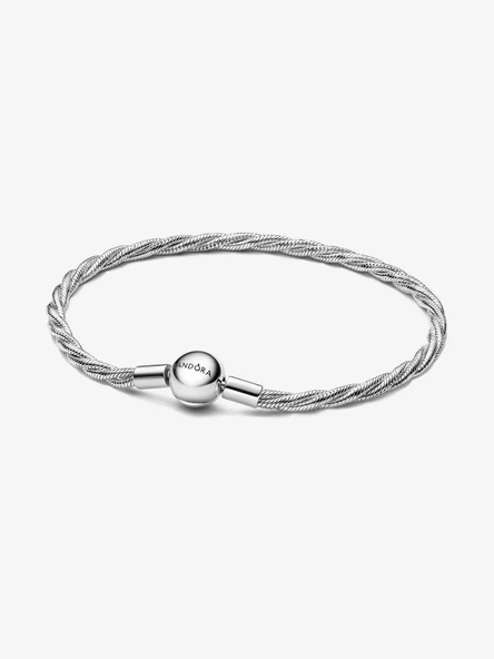 Round Pandora Clasp Twisted Snake Chain Sterling silver - 1