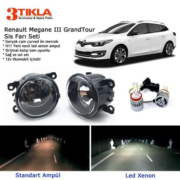 Renault Megane SW Grandtour 2008-2015 Beyaz Led Xenon Sis Farı Seti ürün görseli