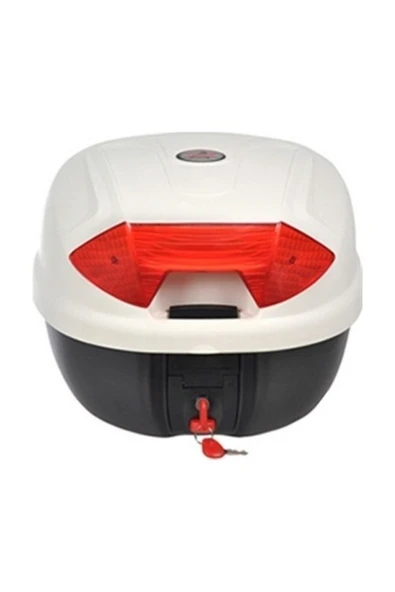 Motosiklet Çanta 32 Lt Beyaz Renk Kızaklı Full Aparatlı