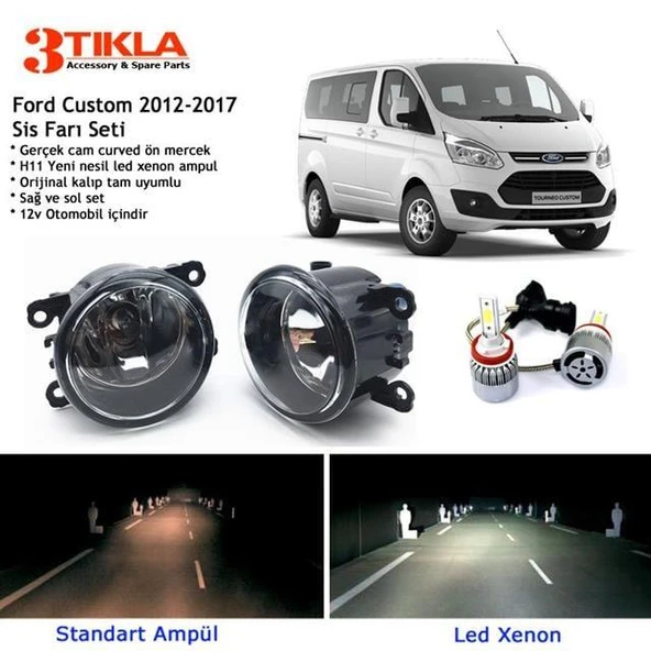 Custom 2012-2017 Beyaz Led Xenon Sis Farı Seti ürün görseli 1