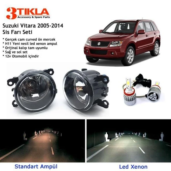 Suzuki Vitara 2005-2014 Beyaz Led Xenon Sis Farı Seti ürün görseli