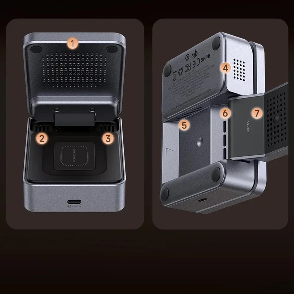 Mcdodo CH-5192 15W MagQ Qi2 3in1 Katlanabilir Kablosuz Şarj Standı - Resim 3