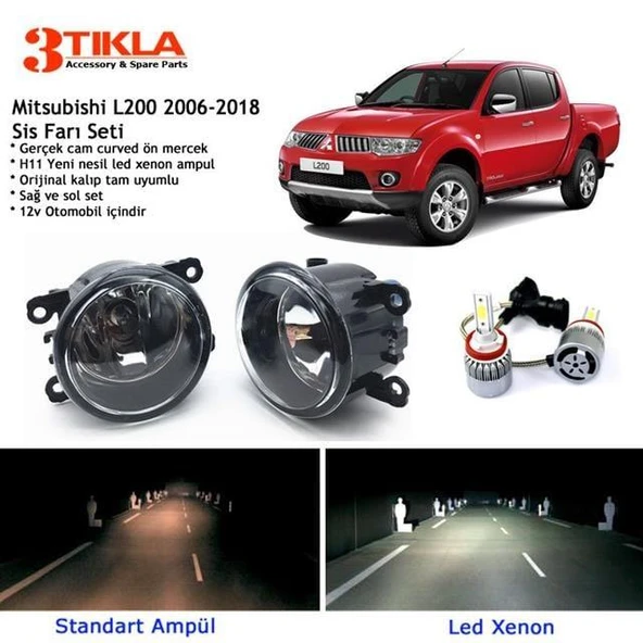 Mitsubishi L200 2010-2018 Beyaz Led Xenon Sis Farı Seti ürün görseli