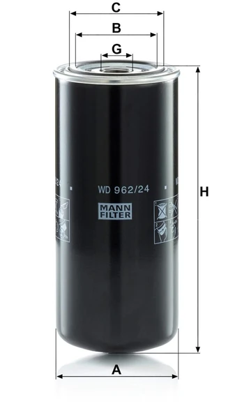 WD 962/24 - Yağ filtresi -  MANN FILTER - Resim 2