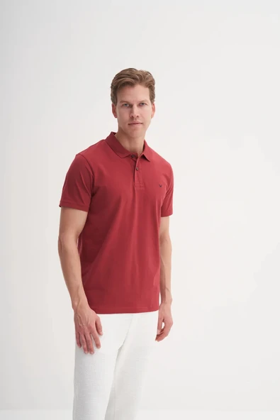 CAZ 4615 POLO YK.LCY SÜP. T-SHIRT BORDO - Resim 3