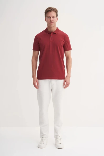 CAZ 4615 POLO YK.LCY SÜP. T-SHIRT BORDO - Resim 4