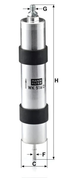 WK 516/2 - Yakıt Filtresi -  MANN FILTER - Resim 2