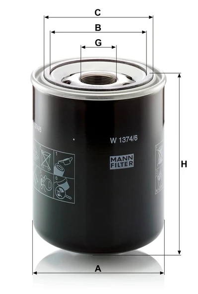 W 1374/6 - Hidrolik -  MANN FILTER - Resim 2