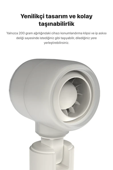 Xenon Smart Taşınabilir Şarjlı 5 Kademeli El Fanı 7 Saat Kullanım 14000 RPM Sessiz Mini Vantilatör Beyaz X6101 - 4