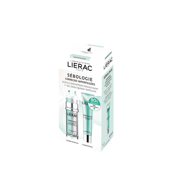 Lierac Sebologie Double Concentrate Krem 30 ml + Gel Set - 1