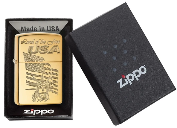 Zippo Land Of The Free USA - Özgürlükler Ülkesi Dizayn Çakmak - Resim 2