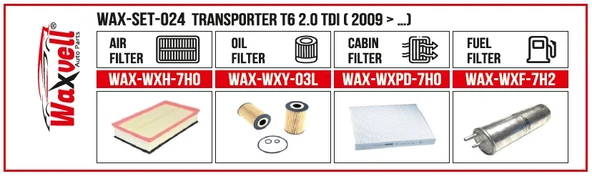 TRANSPORTER T6 2.0 TDI FİLTRE BAKIM SETİ ( 2009 > …)