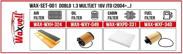 DOBLO 1.3 MULTİJET FİLTRE BAKIM SETİ 16V JTD (2004>…)