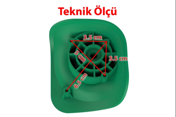 Keo-Plus ABS Valiz Tekerleği Çift Teker Yeşil Renk - Resim 5