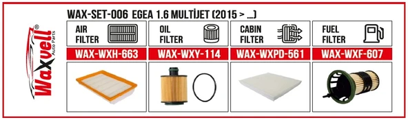 EGEA 1.6 MULTİJET FİLTRE BAKIM SETİ (2015 > …)