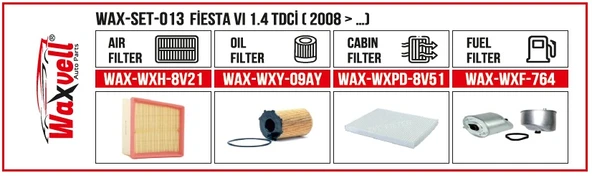 FİESTA VI 1.4 TDCİ FİLTRE BAKIM SETİ ( 2008 > …)