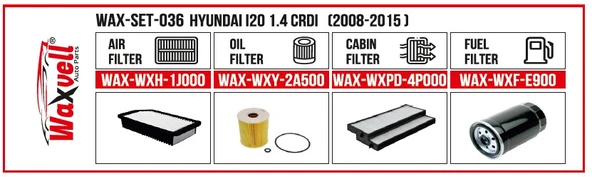 HYUNDAI i20 1.4 CRDi FİLTRE BAKIM SETİ (2008-2015 )