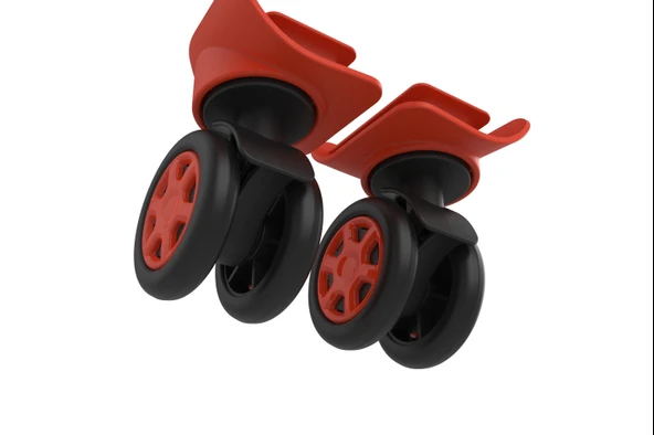 Keo-Plus PP Valiz Tekerleği Sağ ve Sol Kırmızı Renk - Resim 3